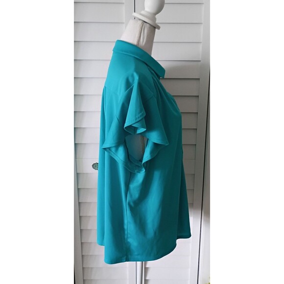 Chico's women's flutter short sleeve collared blouse XXL - Picture 4 of 8